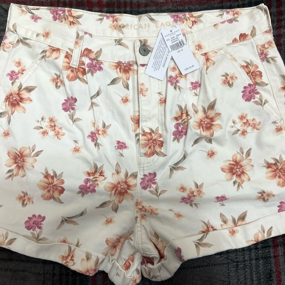 American Eagle Outfitters High Waist Floral Mom Shorts